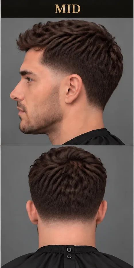 Mid taper reference, profile and rear views